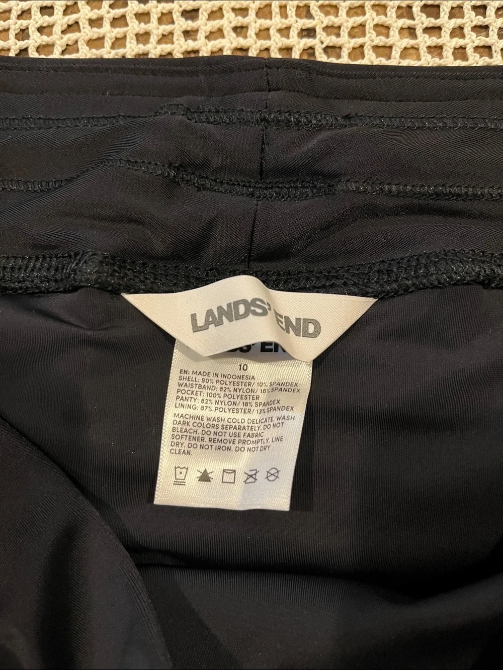 🆕 Lands’ End 5-in. Quick Dry Swim Shorts with Liner size 10 Black